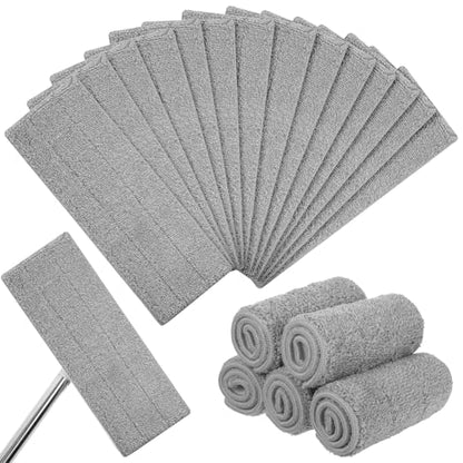 20 Pack 13 * 4.9" Generic Mop Pads Mop Head Refill Washable Wet/Dry Mops Flat Compatible with Most 11-13" Hook and Loop Flat Mops Mop Replacement Pads - color: Grey