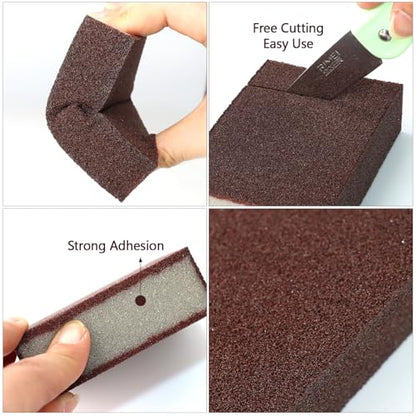 Magic Carborundum Sponge, 6pcs with 1 Handle Rust Foam Cleaning Eraser for Pots, Pans, Sink, Grill, Household Cleaning Emery Sponges for Kitchen, Bathroom - size: 6pcs