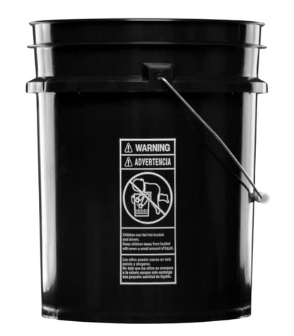 House Naturals 5 Gallon Premium HPDE Plastic Bucket - Made in USA Food Grade Storage Container, BPA Free All Purpose Pail (4, Black) - color: Black