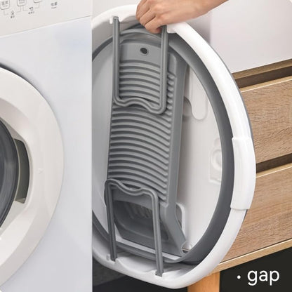 Large Collapsible Washboard Basin for Hand Washing Clothes - Portable Laundry Tub with Scrubber, Durable & Sturdy, Foldable Space-Saver, Ideal for Home, Travel, and Camping (Gray) - color: Gray