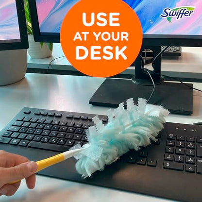 Swiffer Dusters Refill for Cleaning, Made by SWIFFER, Feather & Microfiber Duster Disposable Alternative, for Dusting Furniture, Blinds, Ceiling Fans, Walls, Helps Remove Allergens, Unscented, 18ct - size: 18 Count (Pack of 1), style: Unscented
