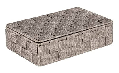 WENKO Organizer Adria small with lid in taupe, PP, 26 x 17 x 7.5 cm - color: Taupe