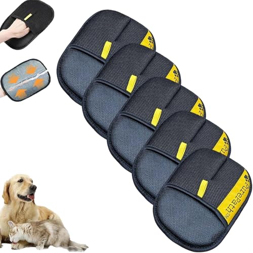Hair Remover Glove, Electrostatic Pet Hair Remover Glove for Dogs and Cats, Cat Hair Removal Brush, Pet Grooming Supplies for Clothing, Couch, Carpet, Car Seat, Bed, Laundry (5Pc) - color: 5Pc