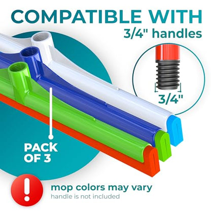 HeloMor 16 Inch Floor Squeegee Head 3 Pack, Foam Squeegee Broom for Garage, Patio, Deck, Tile, Shower and Concrete Floors, Handle Not Included - size: 16 Inch (3 Pack)