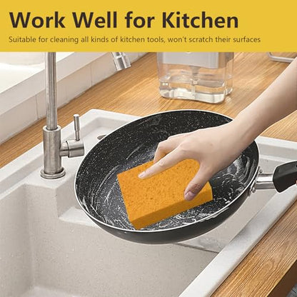 Car Wash Sponges, 3 Pack Extra Thick Large Cleaning Sponge Multi-Purpose for Bathroom Kitchen Bike Boat, Large Size Sponges 4'' X 6'' (Yellow) - color: A-yellow