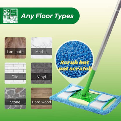 Reusable Mop Pad for Swiffer Sweeper Mop, 12.5'' Microfiber Mop Pad Refill Washable for Hard Floor Baseboard Cleaning, Wet/Dry Cleaning Pad, 6 Pack - color: 6 Pack-blue Wet Dry Pad