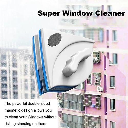 Double Sided Magnetic Window Cleaner, Magnetic Window Cleaning Brush, Window Wipers for Glass, Window Cleaning Tools Glasses Cleaner Cleaning Brush for High - color: S(3~8mm)