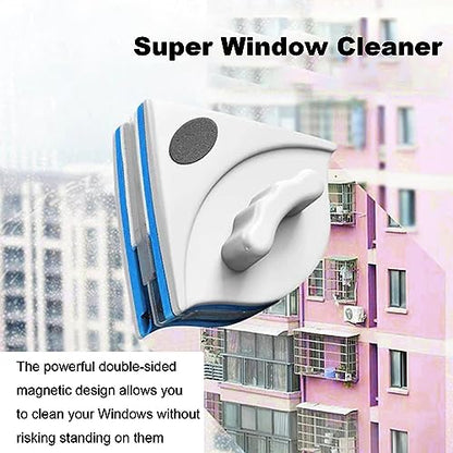 Double Sided Magnetic Window Cleaner, Magnetic Window Cleaning Brush, Window Wipers for Glass, Window Cleaning Tools Glasses Cleaner Cleaning Brush for High - color: S(3~8mm)