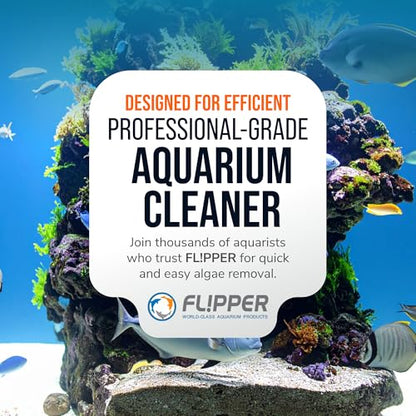 FLIPPER EDGE MAX Magnetic 2-in-1 Aquarium Cleaner for Glass and Acrylic Tanks up to 1 Inch (24mm) Thick – Dual Blade Design with Floating Algae Scraper and Cleaning Tool – LTD Clownfish - color: LTD Clownfish, style: MAX - For Tanks Up to 1 Inch (24mm) Th