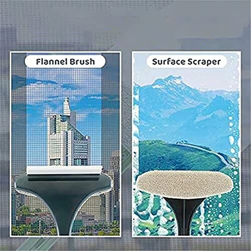 Multifunctional Screen Brush ，2 in 1 Window Cleaner Brush，Extendable Window Cleaning Tool Multifunctional Screen Brush Wet and Dry Glass Cleaning Brush (Green + White) - color: Green White