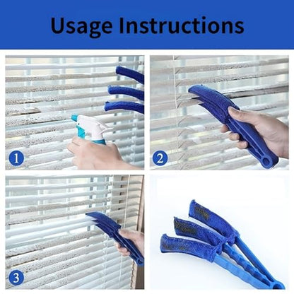 2 Pack Blind Cleaner Duster Tool, Washable Microfiber Window Blinds Brush for Car Air Vent, AC, Shutter, Reusable Cleaning Gadgets for Home Office
