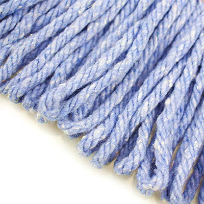String Mop Heads Replacement Heavy Duty Commercial Grade Blue Cotton Looped End Wet Industrial Cleaning Mop Head Refills (1, Medium) - color: 1 Piece Pack, size: Medium (Pack of 1)