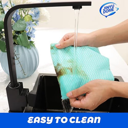 Reusable Kitchen Cleaning Cloths Dish Towels Dish Cloth Handi Wipe Reusable Cloths for Kitchen, Bathroom, Household Cleaning 100Pack Blue (Green 100 Pack) - color: Green 100 Pack