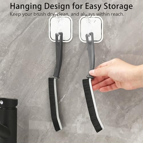 4Pack Crevice Cleaning Brush, Multifunctional Gap Cleaning Brush Tools with Hard Nylon Bristles, Ideal for Bathroom, Kitchen, Sink, Window, Black