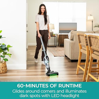 Kenmore 200 Series DS2010 Cordless Stick Vacuum Lightweight Cleaner 2-Speed Power Suction LED Headlight 2-in-1 Handheld for Hardwood Floor, Carpet & Pet Hair - style: Black