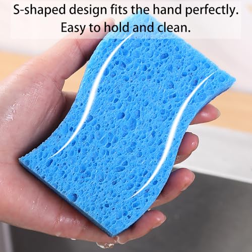 4 Pack Non-Scratch Scrub Sponges, Long Lasting Heavy Duty Kitchen Cleaning Sponges, Kitchen Sponges for Cleaning Home, Dishes and Bathroom & More