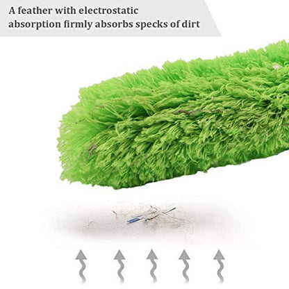 DELUX Microfiber Feather Duster Extendable Duster with 100 inches Extra Long Pole, Bendable Head & Long Handle Dusters for Cleaning Ceiling Fan, High Ceiling, Blinds, Furniture & Cars Green - color: Green