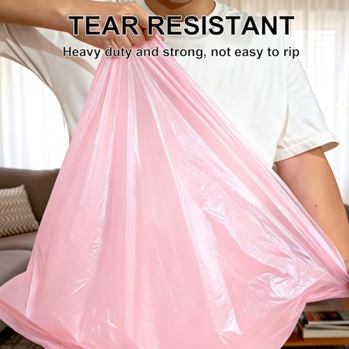 30 Gallon Drawstring Trash Bags, 30 Count Heavy Duty Garbage Bags, Extra Thick, Tear & Leak Resistant, for Kitchen, Office, Home, Hospital, Large Bins (Pink) - color: 30 Gallon-Pink