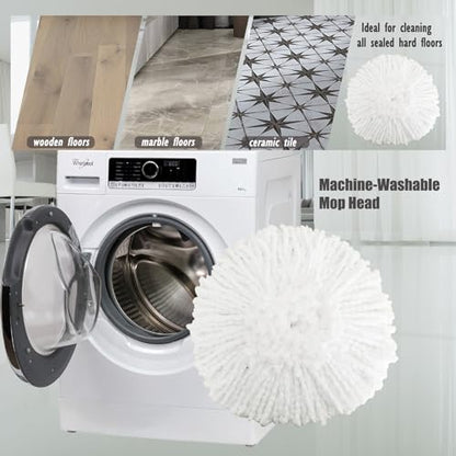 4 Pack Spin Mop Replacement Heads Microfiber Mop Refills Replace Heads Safe for Cleaning All Hard-surfaced Floors Includes Extra 1 Mop Replacement Base - size: 6 Count (Pack of 1)