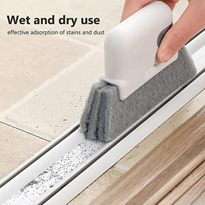 HERCHR Window Groove Cleaning Brush, Window Track Cleaning Tools Sliding Door Track Cleaner Groove Cleaning Tool