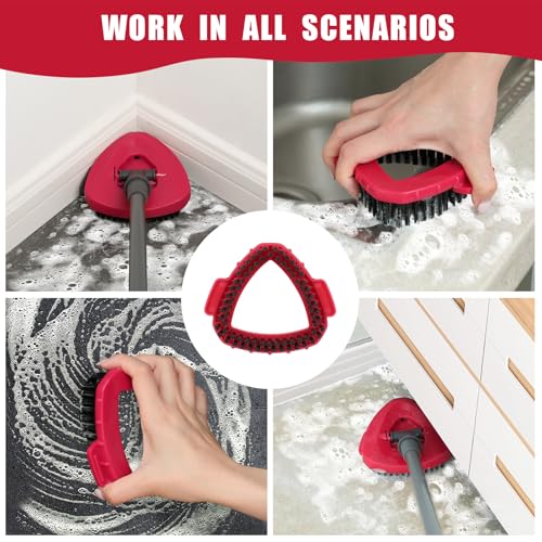 2 Pack Scrub Brush Replacement Head for O Cedar 2-Tanks RinsClean System, Spin Mop Replace Head Base, Shower Floor Scrubber, Hard Bristle Cleaning Brush for Bathroom Kitchen Wall Tile - size: 2-Tank Scrub Brush (2pcs)