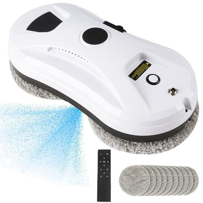 Window Cleaner Robot with Ultrasonic 5600PA Auto Water Glass Cleaning Automatic Smart Robot Cleaner,Window Vacuum Cleaner with Control Windows/Tiles/Class Door Indoor Outdoor - color: Silver