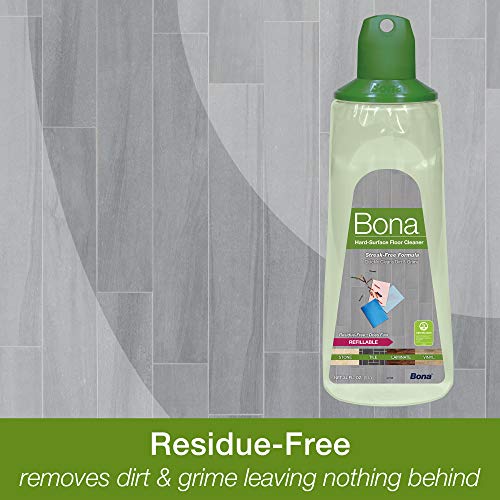 Bona Multi-Surface Hard Floor Cleaner Spray Mop Cartridge-34 fl oz - Unscented-Refillable - Residue-Free Floor Cleaning Solution Spray Mops - Stone, Tile, Laminate, & Vinyl Floors (Pack of 2) - size: 34 fl oz (Pack of 2)