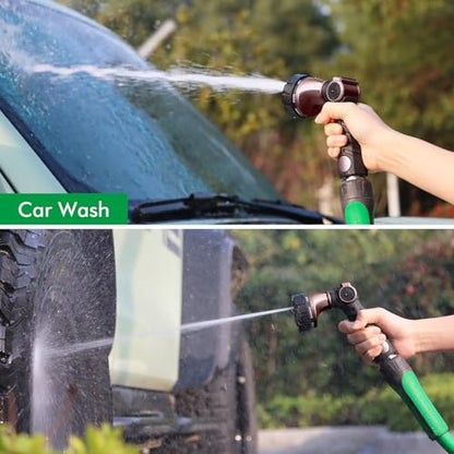RESTMO Heavy Duty Hose Nozzle, Metal Garden Water Hose Sprayer with 7 Watering Patterns, Thumb Control, On Off Valve, High Pressure Nozzle Sprayer for Watering Plants, Car and Pet Washing - color: Oil Rubbed Bronze