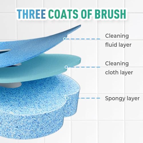 Disposable Toilet Brush with 24 PCS Replaceable Heads, Deep Cleaning Hygienic Bathroom Toilet Bowl Cleaning System with Holder