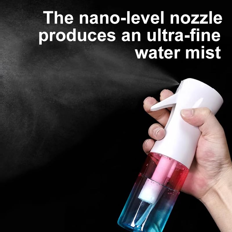 Water Spray Bottle for Hair, Continuous Spray Mist Bottle for Hairstyling Cleaning, Plants Essential Oil Hydration Makeup More, 6.8oz/200ml, Home Essentials, Gradient Red - color: Gradient Red