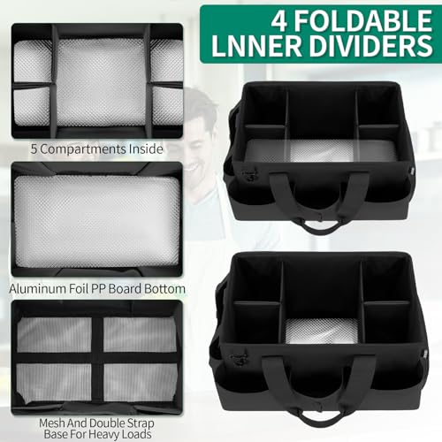 IBVIVIC Wearable Cleaning Caddy Bag, Cleaning Caddy Bag for Housekeeper Large Capacity Cleaning Supplies Organizer with Adjustable Shoulder Strap Kitchen Cleaning Supplies Bag for Cleaners (Black) - color: Black