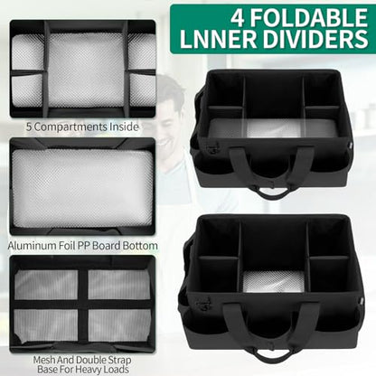 IBVIVIC Wearable Cleaning Caddy Bag, Cleaning Caddy Bag for Housekeeper Large Capacity Cleaning Supplies Organizer with Adjustable Shoulder Strap Kitchen Cleaning Supplies Bag for Cleaners (Black) - color: Black