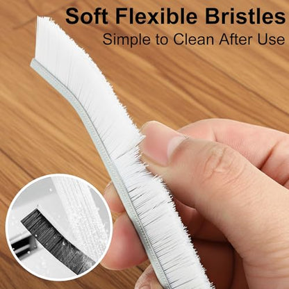 Crevice Cleaning Brushes for Deep Cleaning 5 Pack, Narrow Grout and Gap Scrub Brush Set for Shower, Tile, Sink, Kitchen, Toilet, Bathroom, Household Small Space Cleaning Tool White