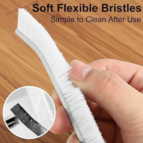 Crevice Cleaning Brushes for Deep Cleaning 4 Pack, Narrow Grout and Gap Scrub Brush Set for Shower, Tile, Sink, Kitchen, Toilet, Bathroom, Household Small Space Cleaning Tool White