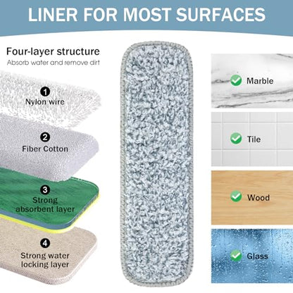 Portable Mini Cleaning Squeeze, Small Short Flat Mop with Rotatable Head and Reusable Microfiber Pads for Floor, Window Sill, Ceramic Tile Wall, Stove, Kitchen, Bathroom