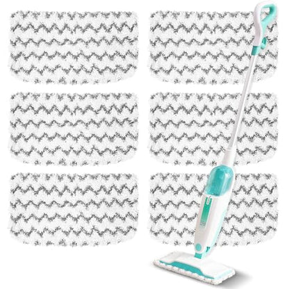 6 Pack Steam Mop Replacement Pads Compatible with Shark Steam Mops S1000/S1000A/S1000C/S1000WM/S1001C, Floor Steamer Pads Washable, Reusable Microfiber Cleaner Pads - size: 6 Pack