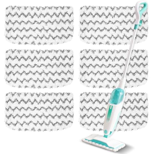 6 Pack Steam Mop Replacement Pads Compatible with Shark Steam Mops S1000/S1000A/S1000C/S1000WM/S1001C, Floor Steamer Pads Washable, Reusable Microfiber Cleaner Pads - size: 6 Pack