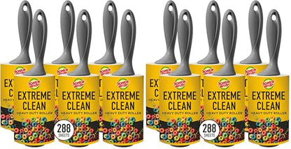 Scotch-Brite 50% Stickier Lint Roller Works Great On Pet Hair 6 Rollers 48 Sheets per Roller 288 Sheets Total (Packaging May Vary) (Pack of 2) - size: 6 Rollers (Pack of 2), style: 288 Sheets