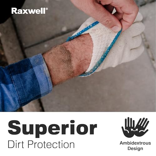 Raxwell White Cotton Gloves, 300 Pairs Bulk Case – Durable Knit Work Liners for BBQ, Painting, Gardening, Industrial, Mechanical Use, X-Large Size, Breathable, Comfortable - size: X-Large, style: Work Glove