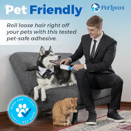 PetLovers Extra Sticky Lint Roller Value Set 200 Sheets for Pet Hair Removal, Dog and Cat Lint Remover 2 Pack - size: 2 Pack
