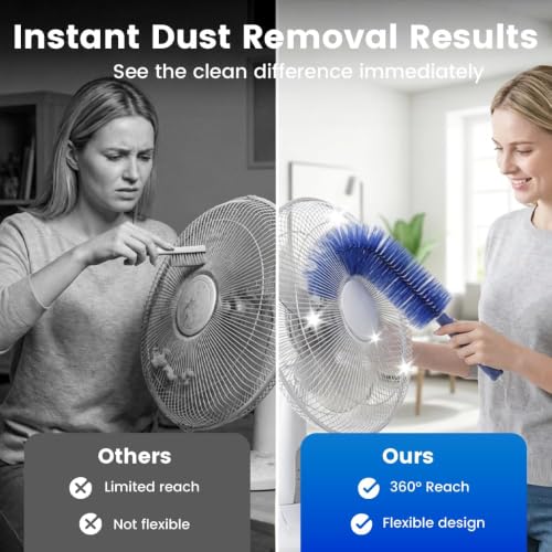 2026 New Bendable Microfiber Duster, Upgrade Reusable Bendable Cleaning Brush for Home Electric Fan Air Conditioner Car Vent Curtains Cleaner(2 Colors) - color: 2 Colors