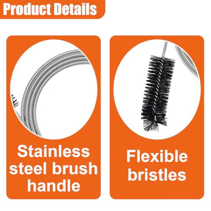 78 Inch Flexible Long Drain Brush, Nylon Stainless Steel Cleaner Tool, Feeding Tube Cleaning Brush, Drain Hole Cleaner, Double Ended Hose Pipe Brush for Car, Fridge. Pipe, Sink (200CM) - size: 200CM
