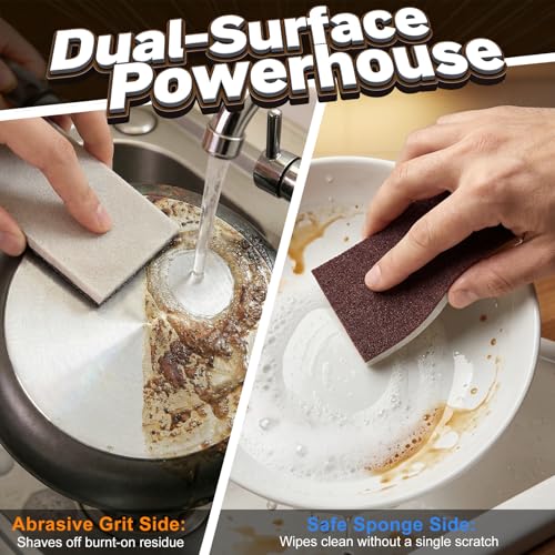 Carborundum Heavy Duty Scouring Sponges - Fiberglass-Free Nano Rust Eraser for Pots, Pans, Grill, Oven Racks & Sink Stains (3.5" x 40" SlimClever Roll) - size: 3.5" x 40" SlimClever Roll
