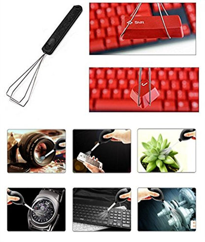 Honbay 3 in 1 Cleaning Tools Rubber Ball Dust Blower Cleaning Brush, Keycap Steel Puller Remover for Digital Camera Lens Filter Keyboard
