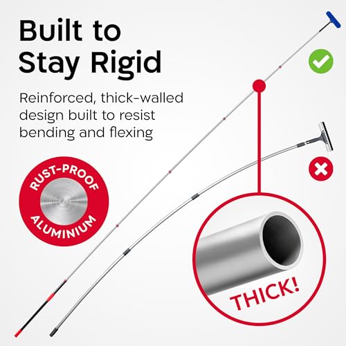 Tyroler Professional Window Squeegee with Extension Pole | Squeegee for Windows Cleaning | Outdoor Window Cleaner Tool, Windows Washing Kit with Extension Pole | Window Cleaning Kit (24.3 feet) - size: 24.3 feet