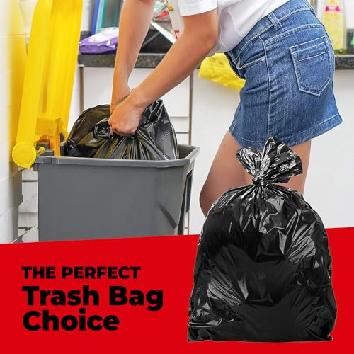ToughBag 55 Gallon Contractor Trash Bags, 2 Mil Thick (30 Count) - Heavy Duty Drum Liners, Industrial & Commercial Black Garbage Bags - Made in USA