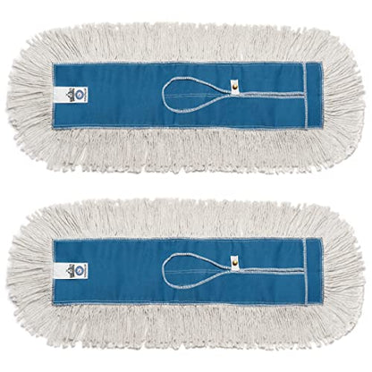 Nine Forty Industrial-Grade 18x5 Cotton Dust Mop Head Refills, Perfect Replacement for Busy Home, Gym, Industrial and Commercial Spaces, Heavy-Duty Mop for Janitorial & Housekeeping Needs - 2 Pack - size: 18" X 5" (Pack of 2)