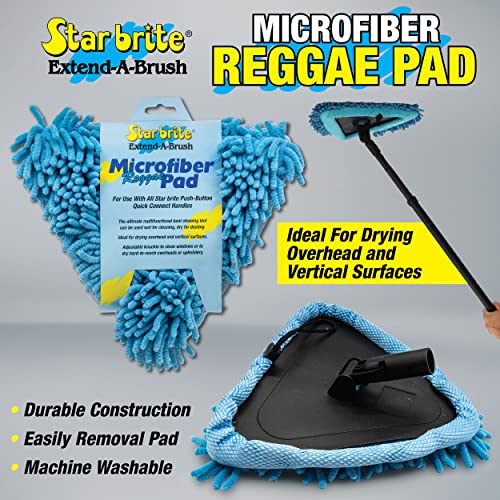 STAR BRITE Reggae Wet/Dry Pad - Super Absorbent Microfiber for Boat, Car & RV - Scratch-Free Cleaning with Articulated Base (040128) - style: Reggae Wet/Dry Pad