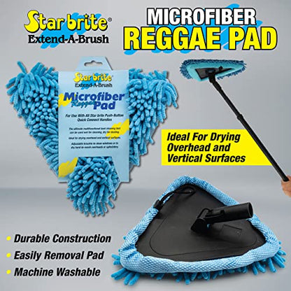 STAR BRITE Reggae Wet/Dry Pad - Super Absorbent Microfiber for Boat, Car & RV - Scratch-Free Cleaning with Articulated Base (040128) - style: Reggae Wet/Dry Pad