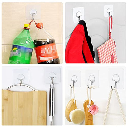 FOTYRIG Adhesive Hooks Heavy Duty, 15lb(Max) 180 Degree Rotating Wall Sticky Hooks for Hanging Wall Hangers Without Nails Seamless Stick on Bathroom Kitchen Office Outdoors-10 Packs - color: 10 Wall Hooks